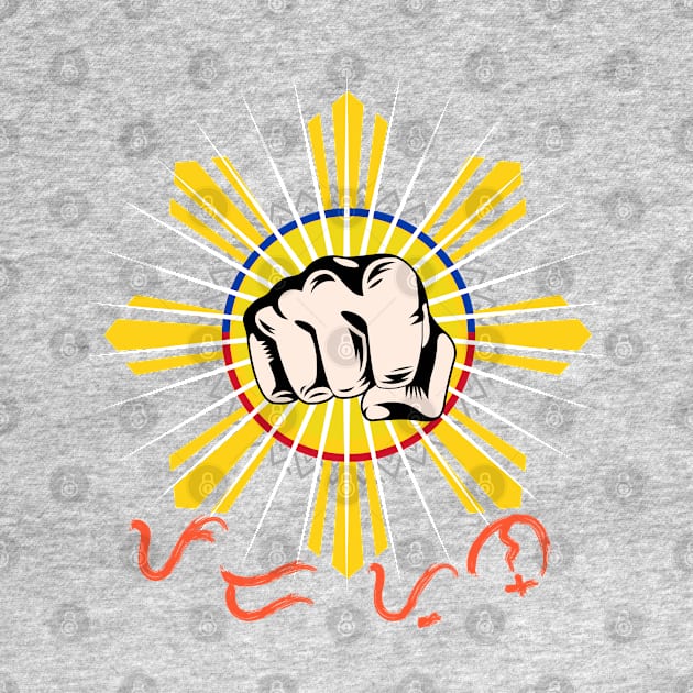 Phil.Sun Fist / Baybayin word Padayon (to continue) by Pirma Pinas